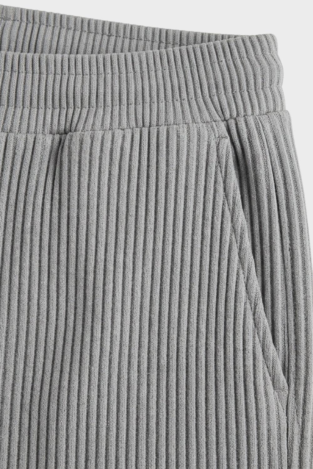 Men's Trousers with Elastic Waistband, Straight Cut, Ribbed