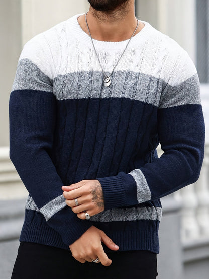 Ethan | Men's Colour Block Knit Jumper