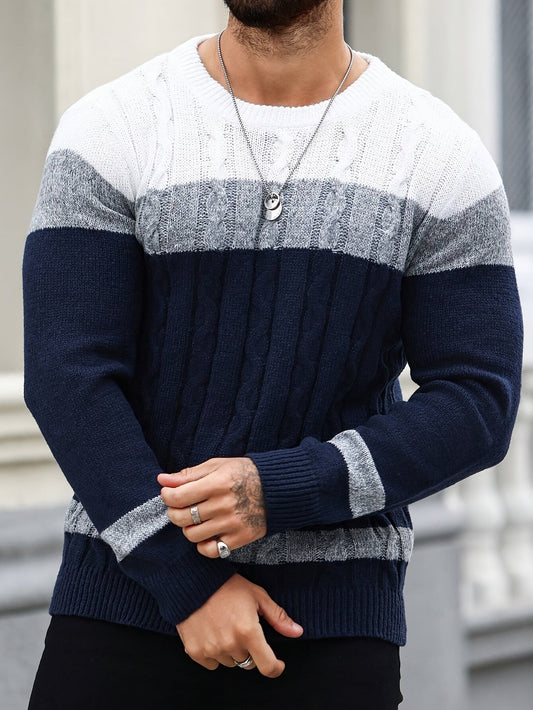 Ethan | Men's Colour Block Knit Jumper