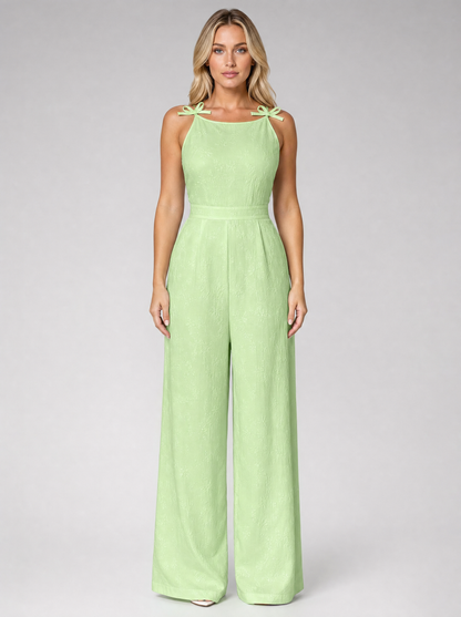 Imelda | Women's Jacquard Wide Leg Jumpsuit