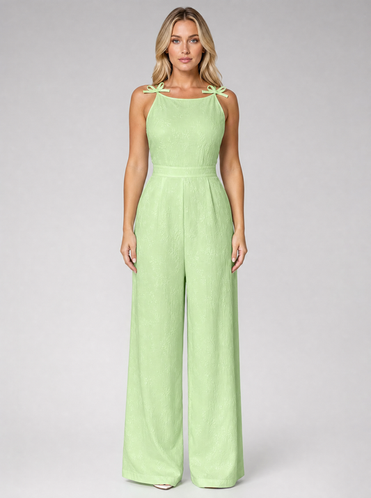 Imelda | Women's Jacquard Wide Leg Jumpsuit