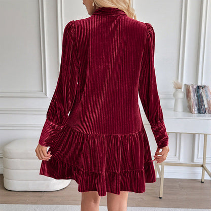 Verity | Women's Velvet Bow Mini Dress