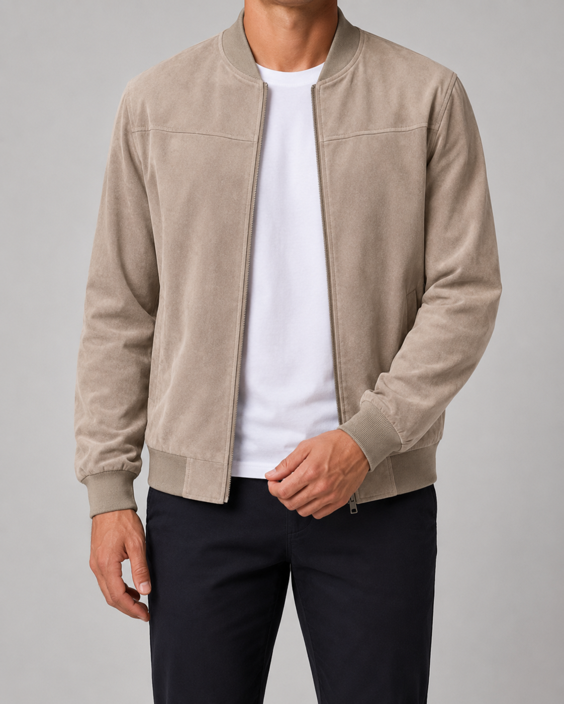 Maxton | Men's Suede Bomber Jacket