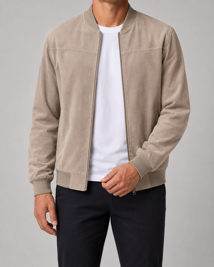 Maxton | Men's Suede Bomber Jacket