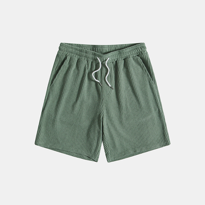 Rory | Men's Open Collar Two-Piece Shorts Set