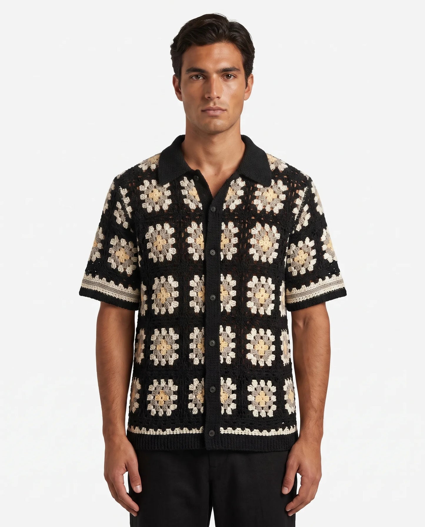 Rhodes | Men's Granny Square Crochet Shirt