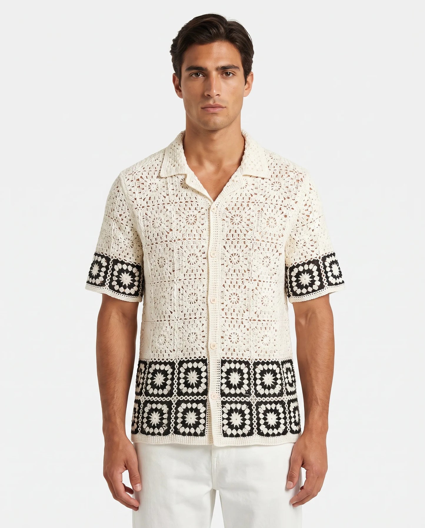 Lennox | Men's Granny Square Crochet Shirt
