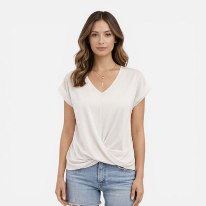 Noelle | Women's V-Neck Twist Front T-Shirt