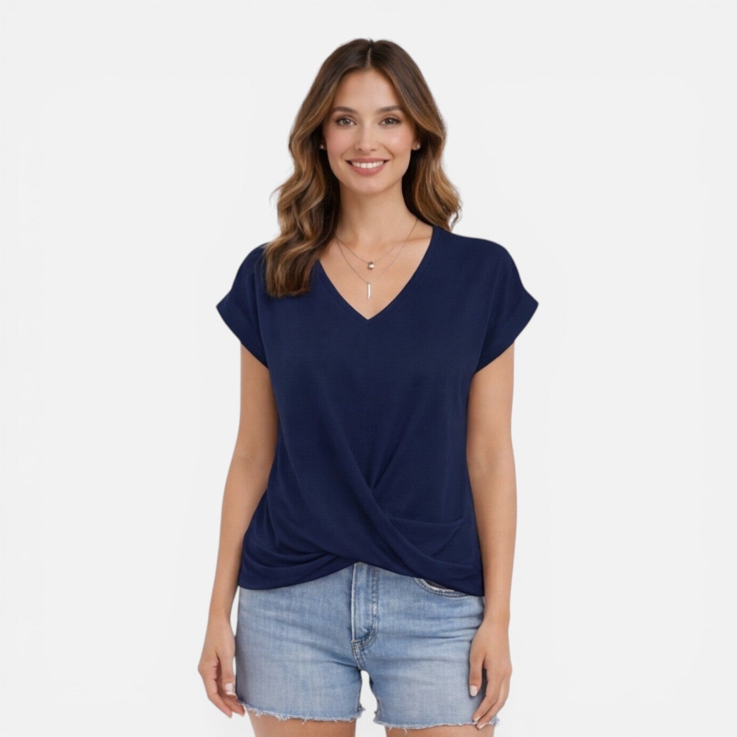 Noelle | Women's V-Neck Twist Front T-Shirt