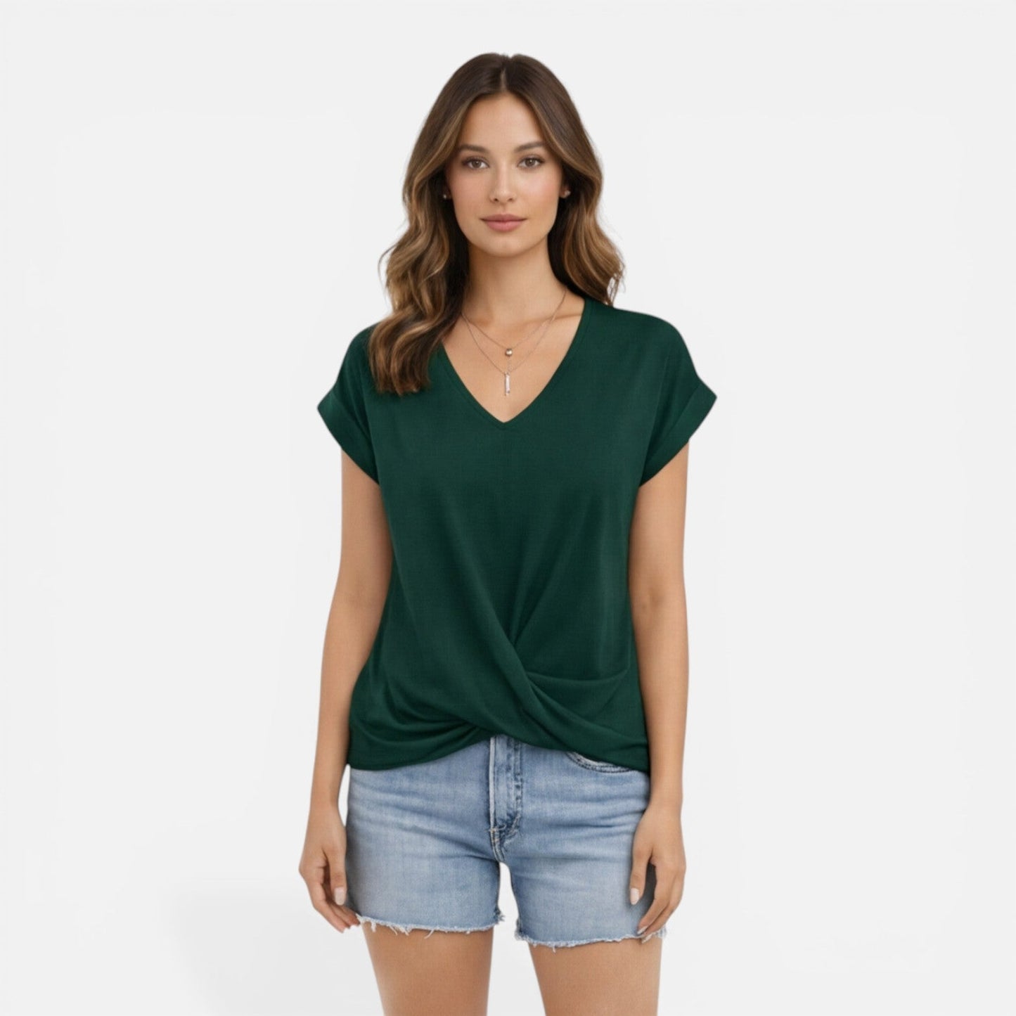 Noelle | Women's V-Neck Twist Front T-Shirt