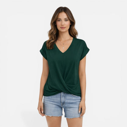 Noelle | Women's V-Neck Twist Front T-Shirt