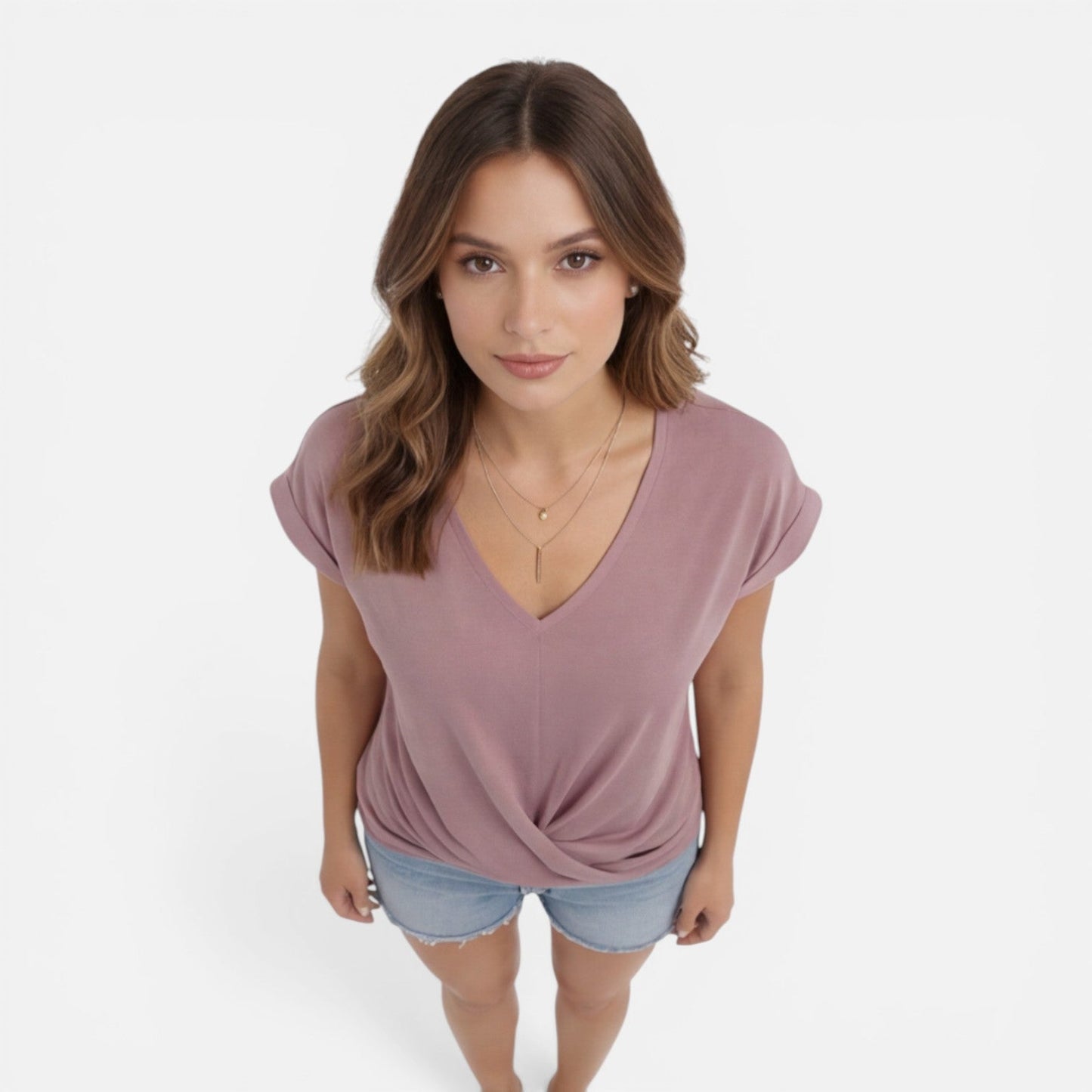 Noelle | Women's V-Neck Twist Front T-Shirt