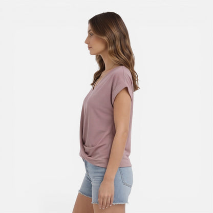 Noelle | Women's V-Neck Twist Front T-Shirt